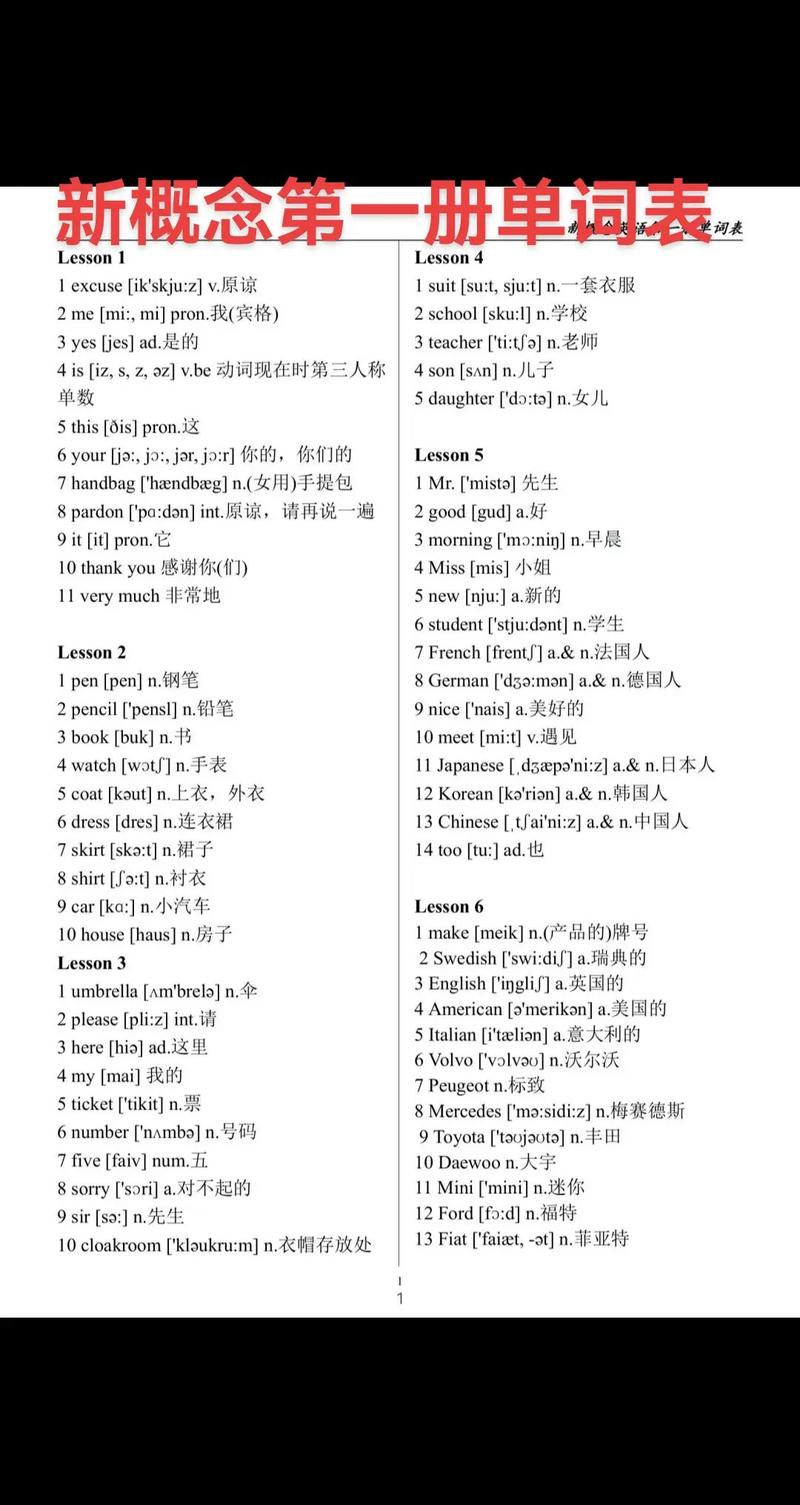 新概念英语单词通